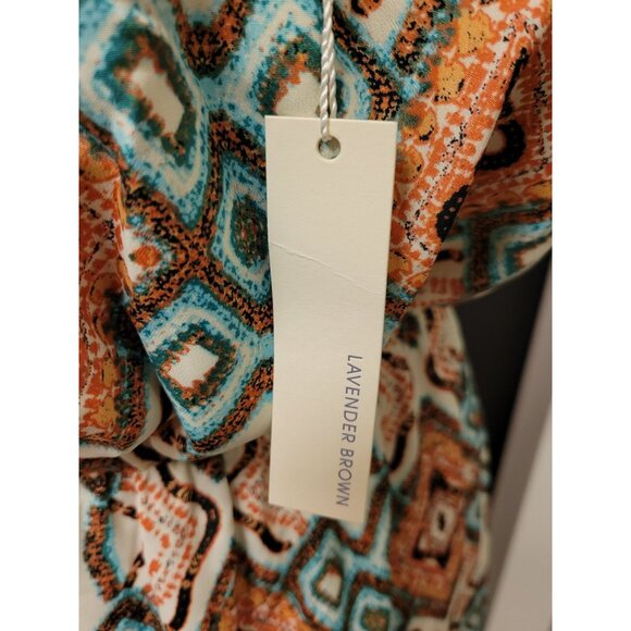 Lavender Brown Maxi Dress Multi-Color Adjustable Straps Size M MSRP $177 - Picture 6 of 13